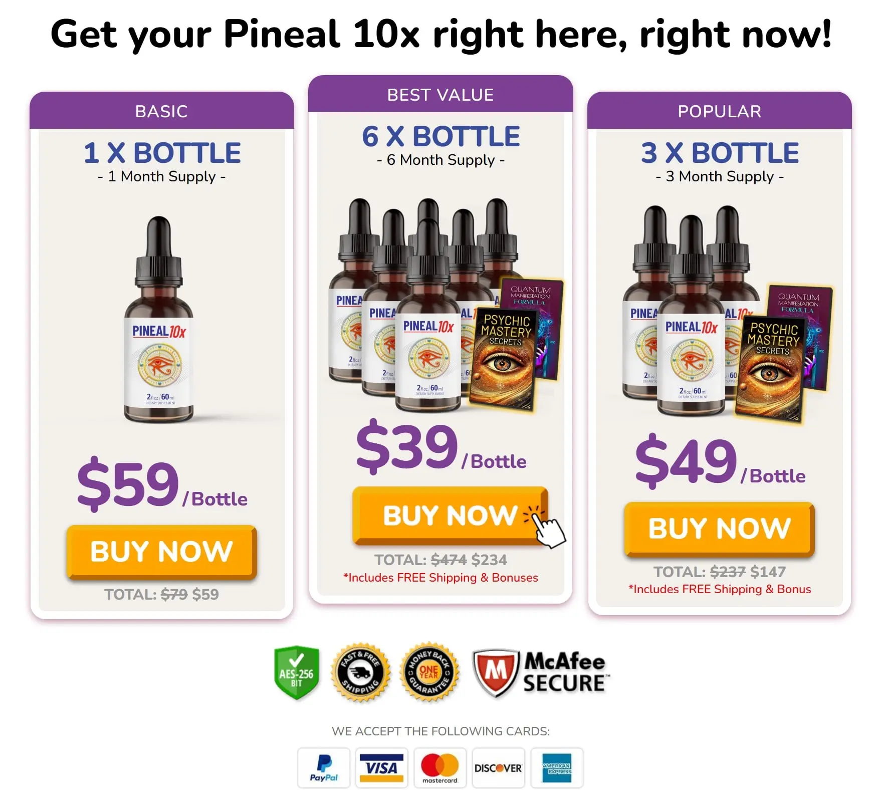 Order 3 or 6 bottles today and get FREE Shipping too!